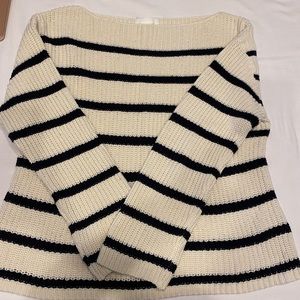 Cream and Navy Boatneck Sweater from H&M